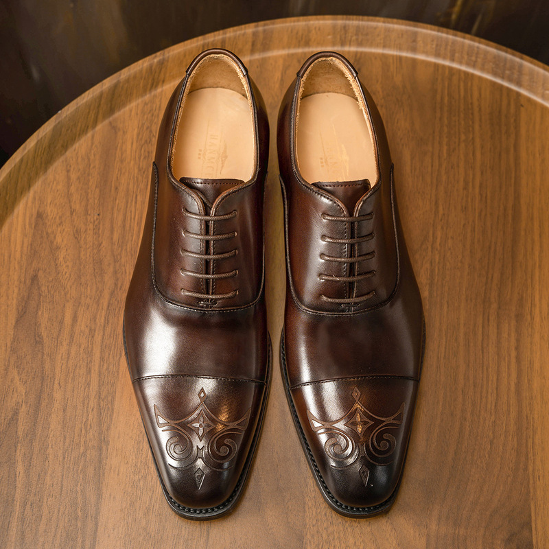 Men'S Style Formal Wear - Oymalı üç eklemli erkek ayakkabıları, resmi