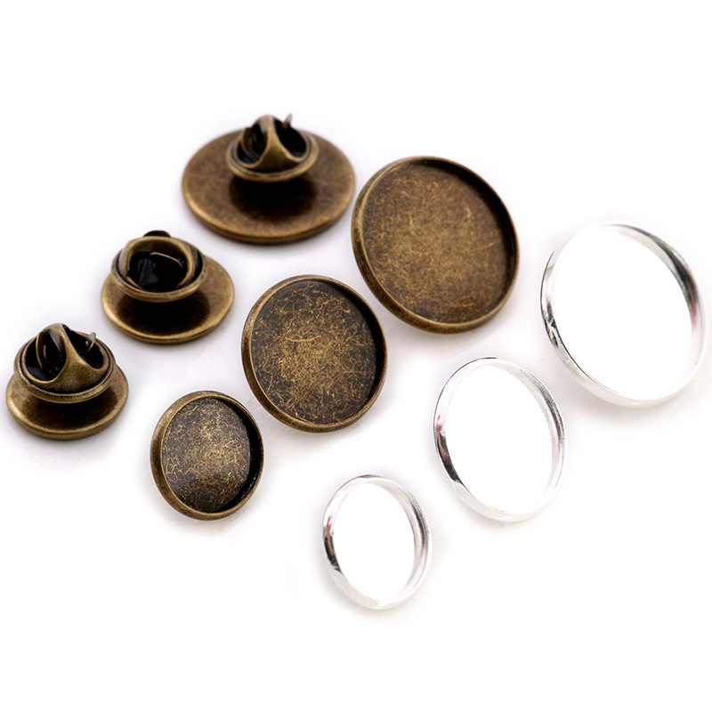 Cufflinks Silver Set - 10 adet 12-20mm iç boyutu gümüş