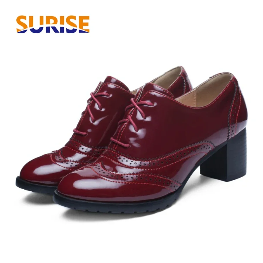 Patent Leather Oxford - İngiliz kadın oxfordlar mavi kırmızı siyah