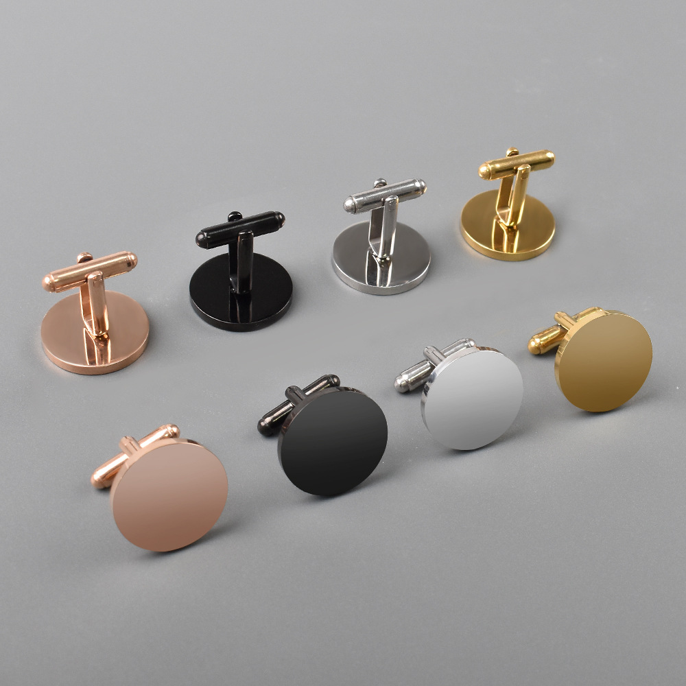 Cufflinks Silver Set - 2 adet/takım erkek moda Metal kol
