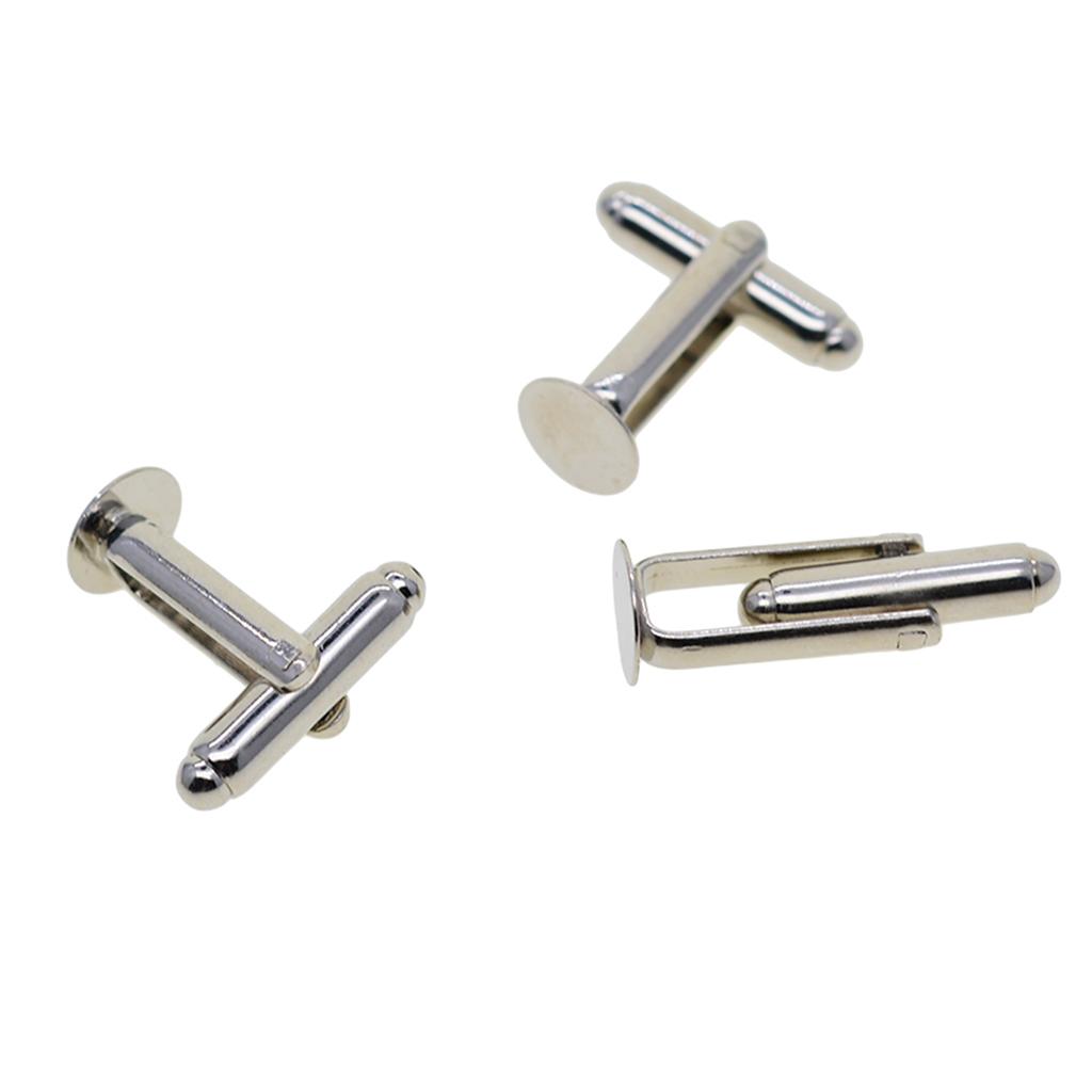 Cufflinks Silver Set - El yapımı erkek aksesuarları için 8mm
