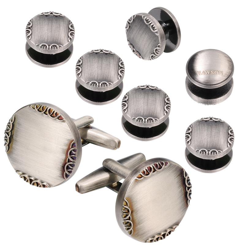 Yeni antik gümüş renk kol düğm - Cufflinks Silver Set incelemesi ve fiyatı