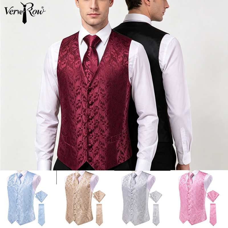 VerveRow Erkek Bordo Çiçekli J - Men'S Formal Wear Waistcoat incelemesi ve fiyatı