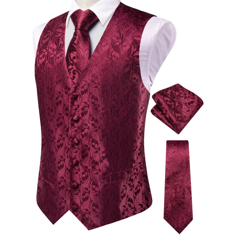VerveRow Erkek Bordo Çiçekli J - Men'S Formal Wear Waistcoat incelemesi ve fiyatı