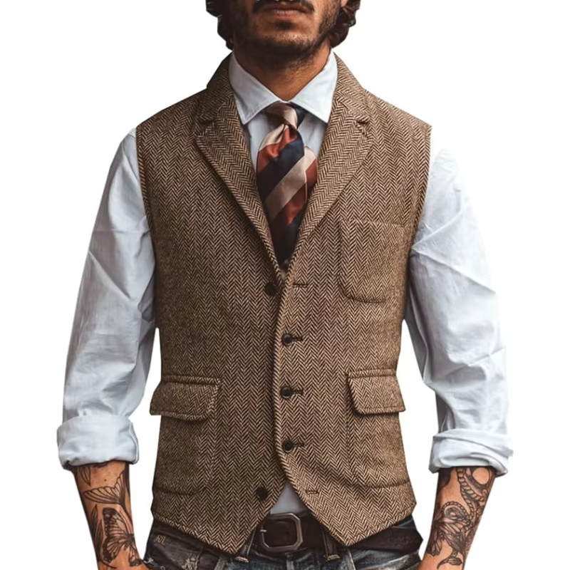 Retro Tüvit Erkek Yeleği Balık - Men'S Formal Wear Waistcoat incelemesi ve fiyatı
