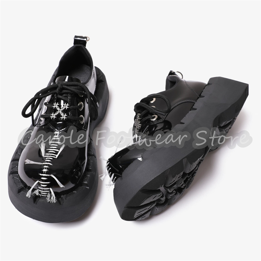 Erkek Kalın Tabanlı Boy Uzatıc - Patent Leather Oxford incelemesi ve fiyatı